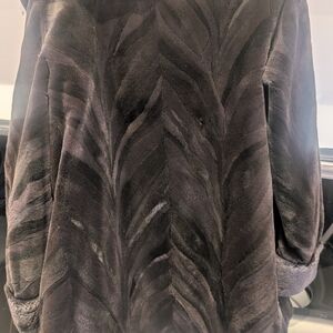 Luxurious Black Faux Fur Coat